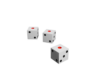 1の目が揃った三つのサイコロ