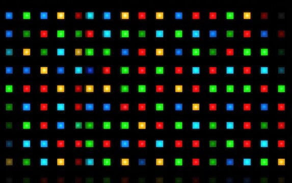 Colorful pixel grid on black background