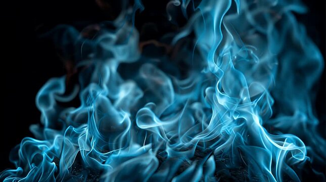 Azure Flames Against Dark