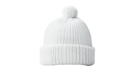 white beanie on white background