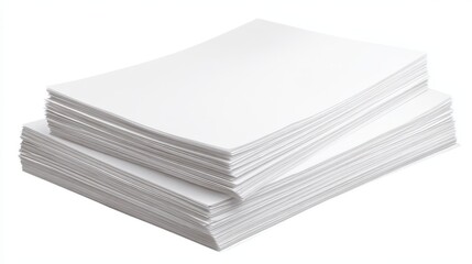 Paper Ream. Blank White Paper Stack for Copy Space Background