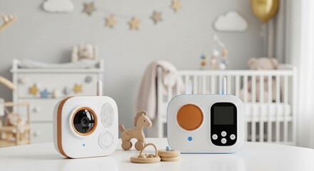 Modern baby monitor set for secure nursery monitoring