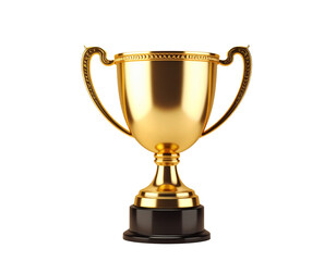 gold trophy cup isolated on white