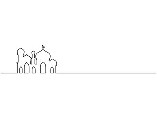 Mosque Line Art Silhouette Illustration