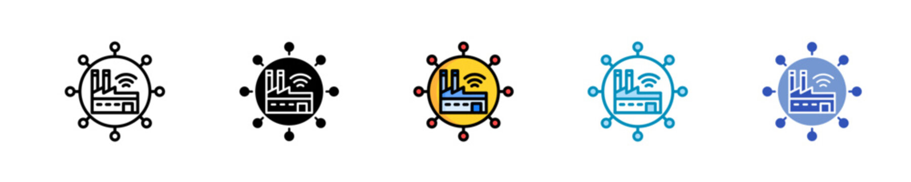 Industrial Network  Icon Set Multiple Style Collection