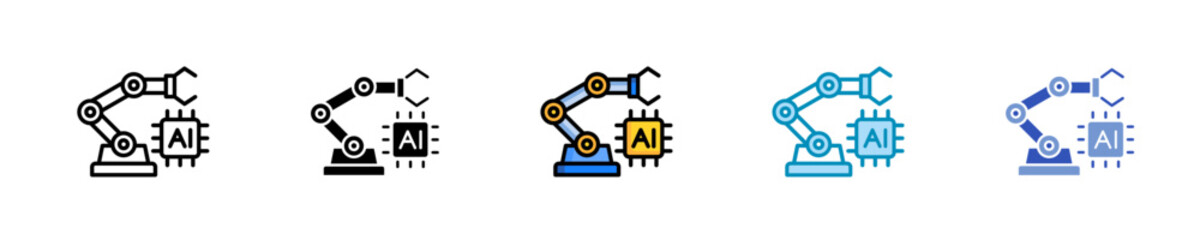 Industrial Intelligence  Icon Set Multiple Style Collection