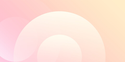 Minimalist abstract banner background, pastel colorful, pink and yellow gradations. Circle effect style geometric simple