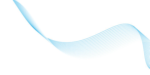 Abstract blue smooth waves on white background. Dynamic sound waves. Design elements. vector eps10
