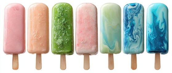 Colorful popsicles on sticks