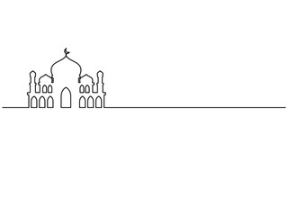 Islamic Mosque Line Art Illustration