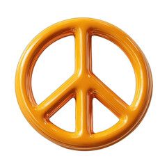 Orange peace symbol, 3D, circular