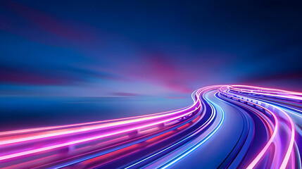 Experience the future now with this dynamic neon light trail background for modern designs and creative projects