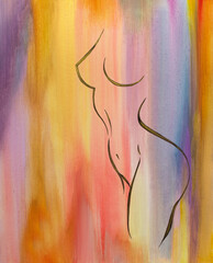 outline of a naked girl