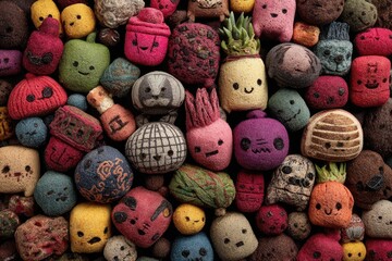 Obraz premium Cute Colorful Plush Food Pile