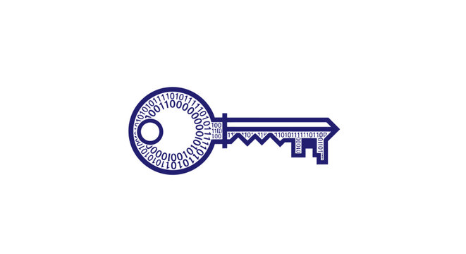 unlocking digital security a modern key logo representing data encryption cybersecurity solutions and access control for tech companies and websites