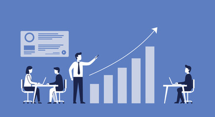 Business Team Analyzing Growth Chart and Data.