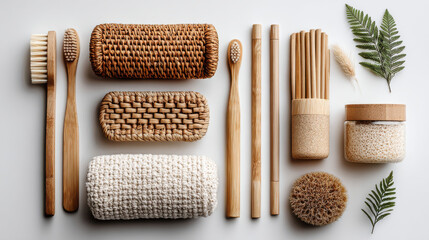 capture studio setup featuring ecofriendly zero waste products against clean white background