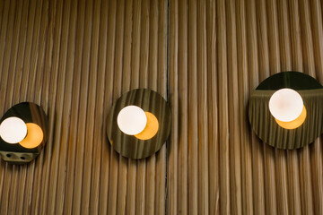 Modern lamp on wall in the living room,Interior element, concept,Copy text space.