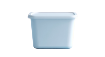 Light-blue square plastic storage container with lid