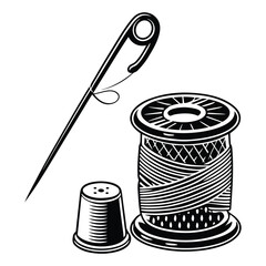 Abstract safety pin and sewing kit element