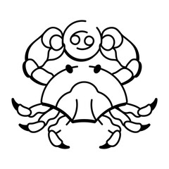A hand drawn style icon showing cancer crab
