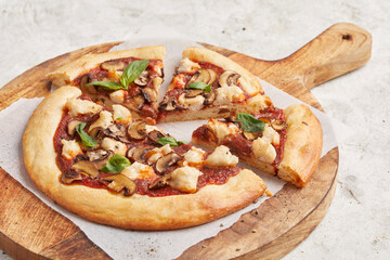 Pizza with mushrooms