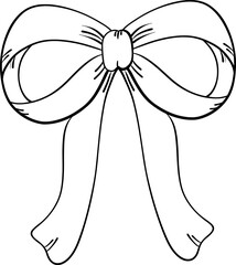 Clipart hand drawn bow for Halloween decoration, doodles outline. cute hand drawn design for print, coloring, wallpaper.