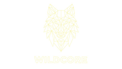 Striking geometric wolf head logo design, perfect for modern branding and wild spirit themes.