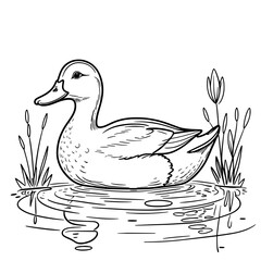 Outline duck illustrations