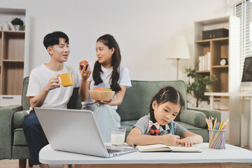 Family spends their free time together