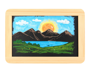 mountain landscape with lake and mountains