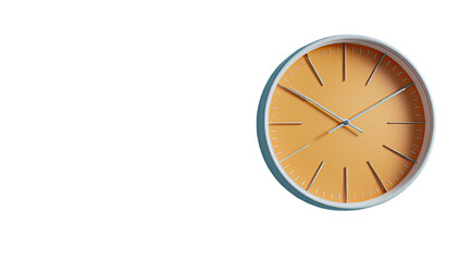 Orange clock face, minimal design