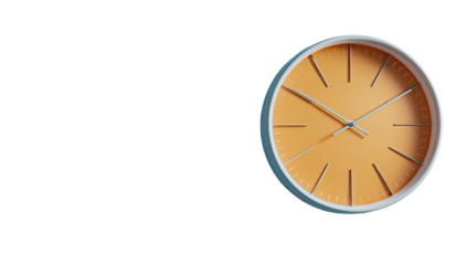 Orange clock face, minimal design