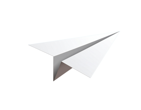 paper airplane isolated on white background