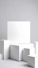 White geometric display