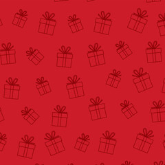 vector seamless pattern with gift boxes.  Wrapping or background