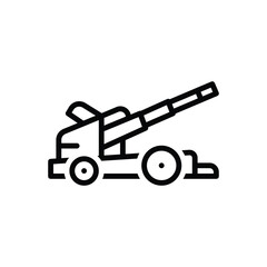 Black line icon for weapons