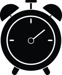 Alarm Clock Silhouette Vector Art Illustration