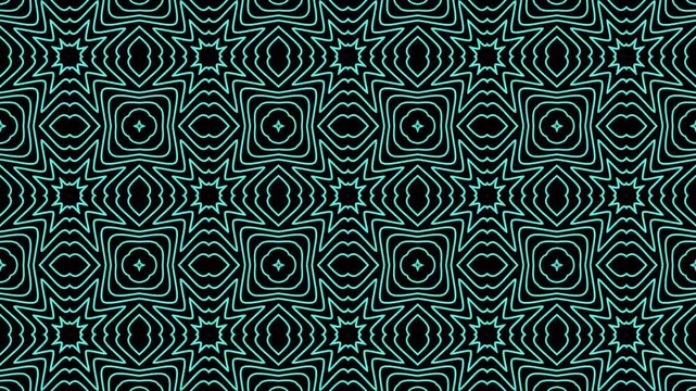 kaleidoscope-Hypnotic kaleidoscope animation with a repeating red and gold star pattern.