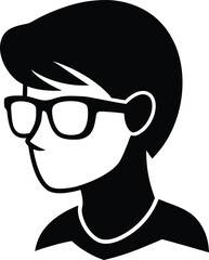 Glasses Student Wear Silhouette Vector Art Illustration