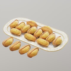 Tiramisu filled pastries on an elegant platter.