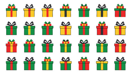 Fototapeta premium Colorful Gift Box Collection for Christmas and Birthday Celebrations