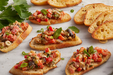 Eggplant tartare with baguette