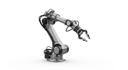Modern Industrial Robotic Arm for Automation and Manufacturing on Isolated transparent background