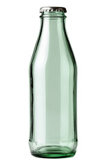 Empty light-green glass bottle with metal cap