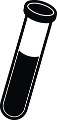 Test Tube Silhouette Vector Art Illustration