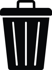 Trash Bin Silhouette Vector Art Illustration