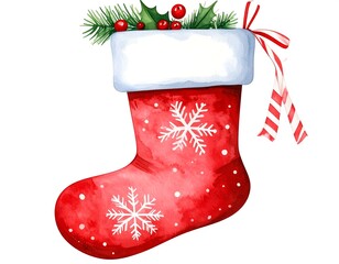 Watercolor Christmas Stocking (1)