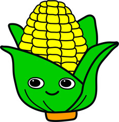 funny corn cartoon