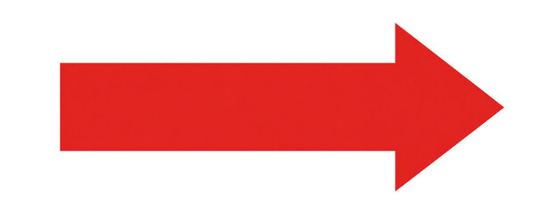 Red right arrow isolated on transparent background indicates the right direction